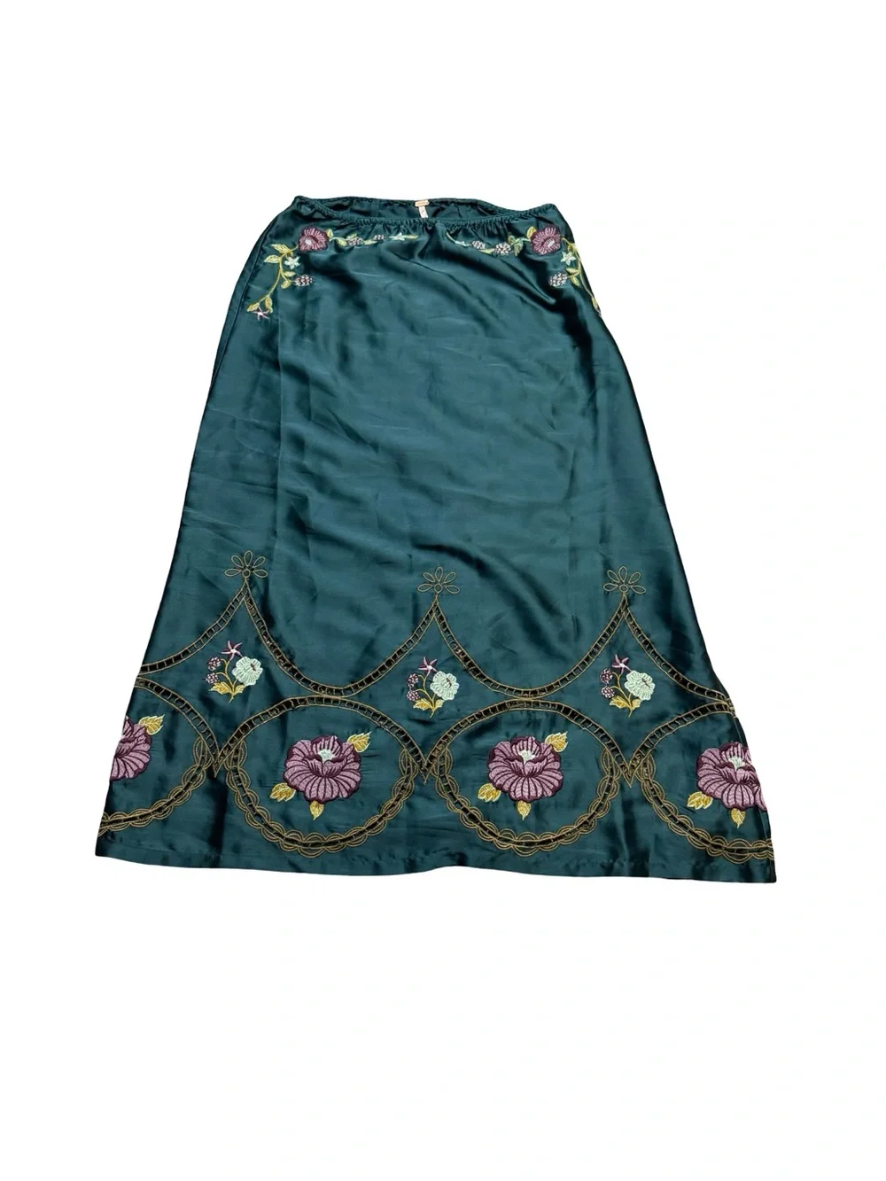 ✨🌲 Free‎ People Autumn Bloom Midi Skirt Set XS Embroidered Forest Green 🌲✨